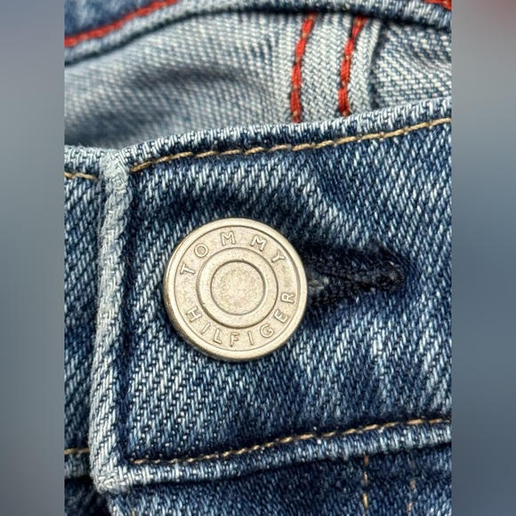 Tommy Hilfiger Blue Denim Jean Leggings, Distressed Hem Line, Women's Size 2 - Picture 2 of 12